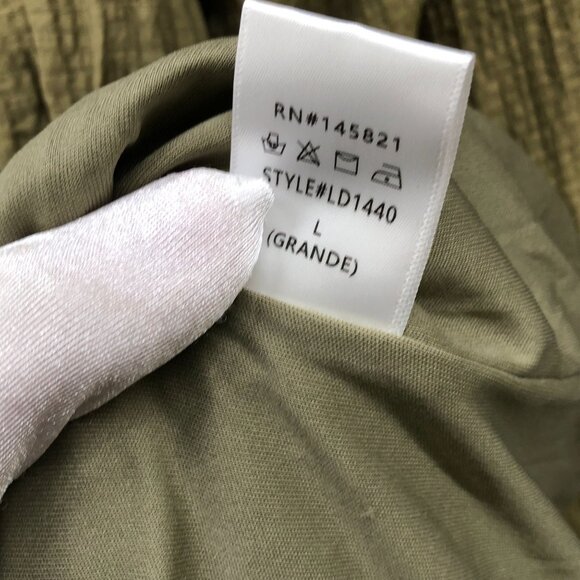 Listicle Ariana Long Sleeve Maxi Dress L Olive Green Square Neck Boho Peasant - Picture 11 of 12